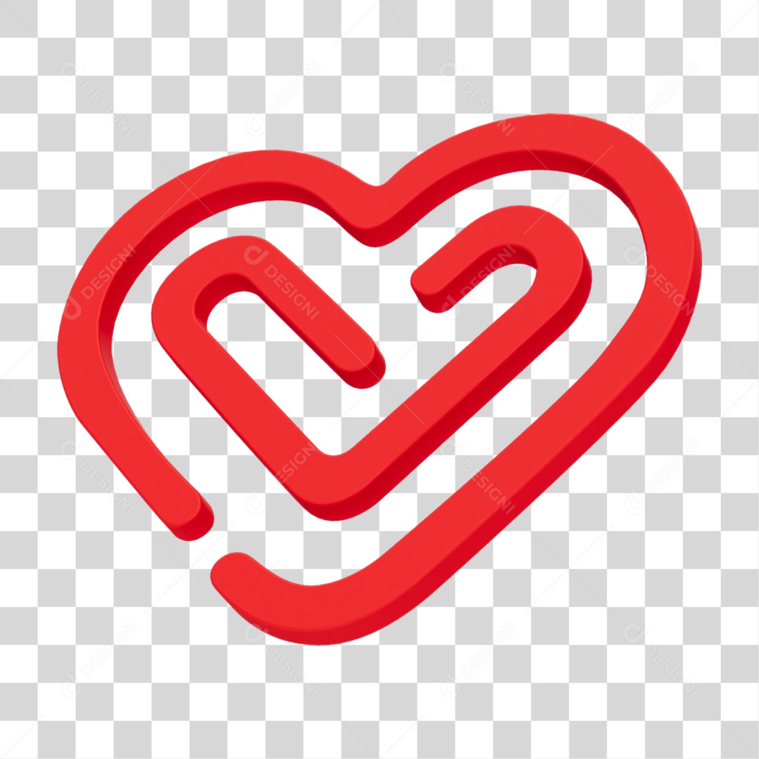 Coração Labirinto PNG Transparente