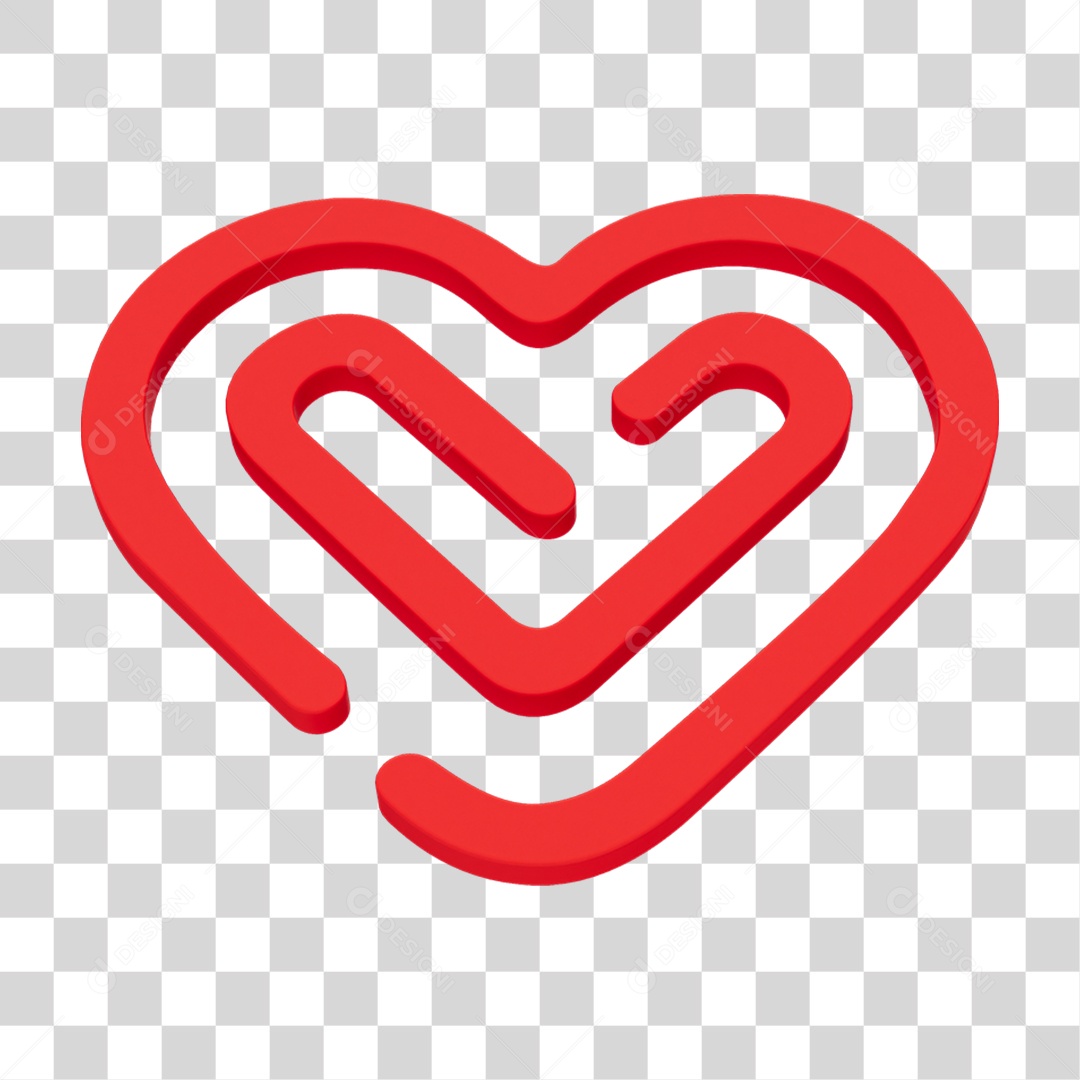 Coração Labirinto PNG Transparente