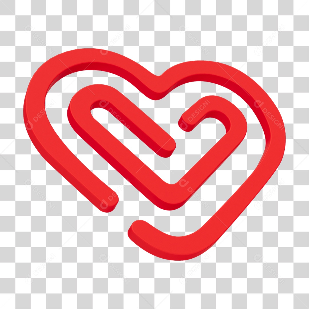 Coração Labirinto PNG Transparente