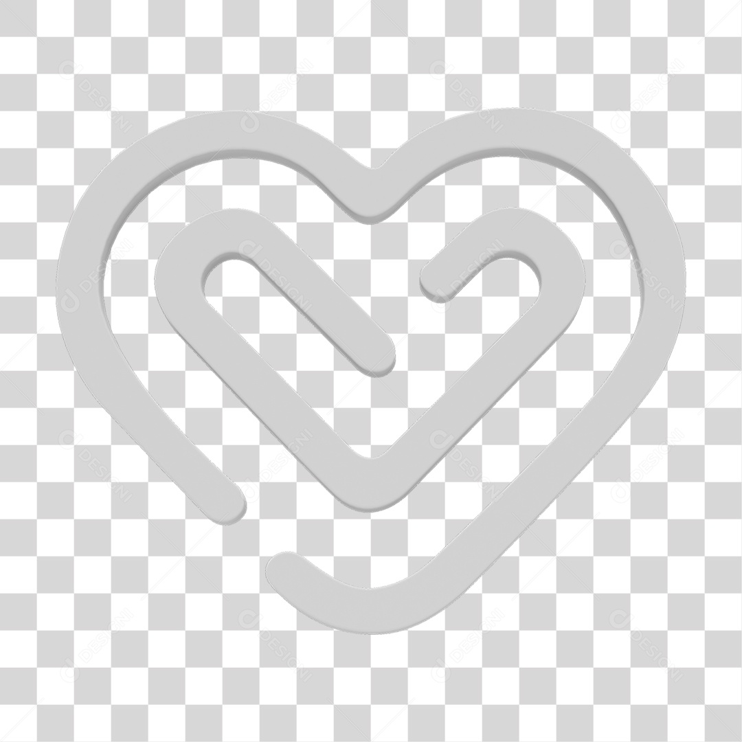 Coração Labirinto PNG Transparente