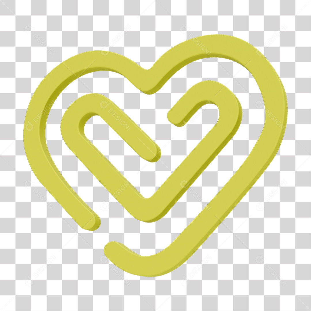 Coração Labirinto PNG Transparente