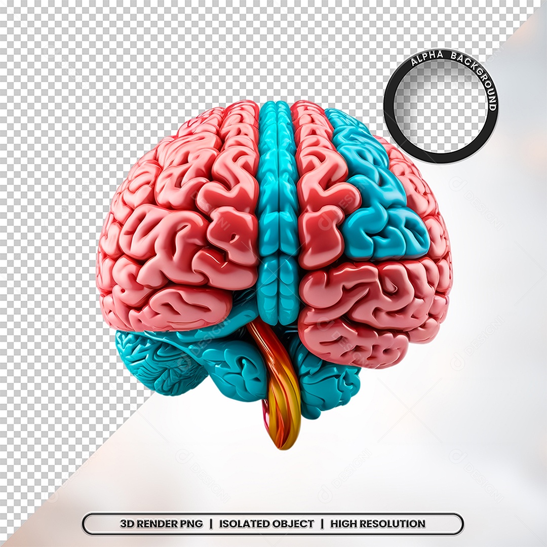 Elemento 3D Cerebro Para Composição PSD