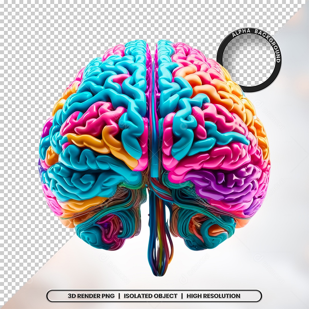 Elemento 3D Cerebro Para Composição PSD