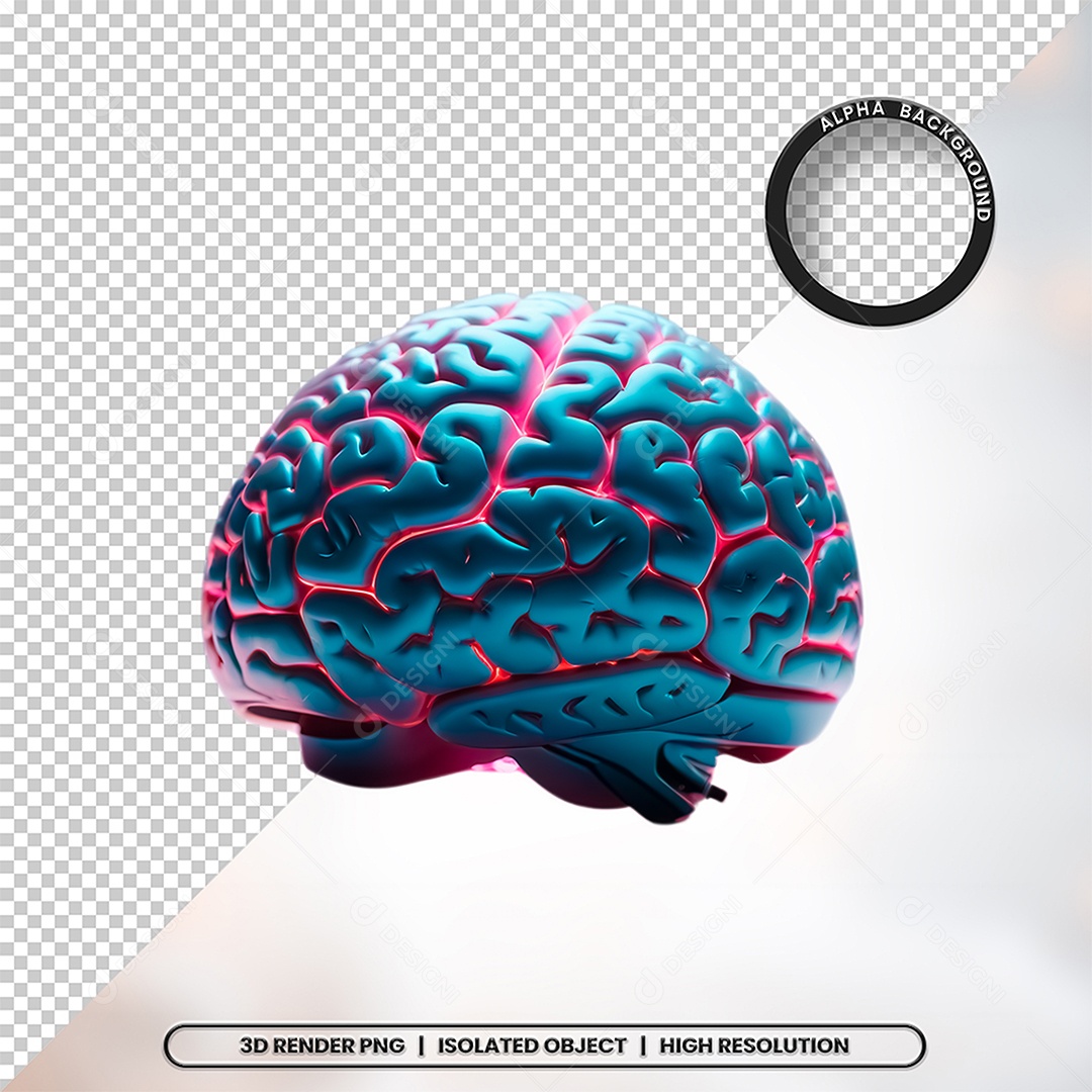 Elemento 3D Cerebro Para Composição PSD