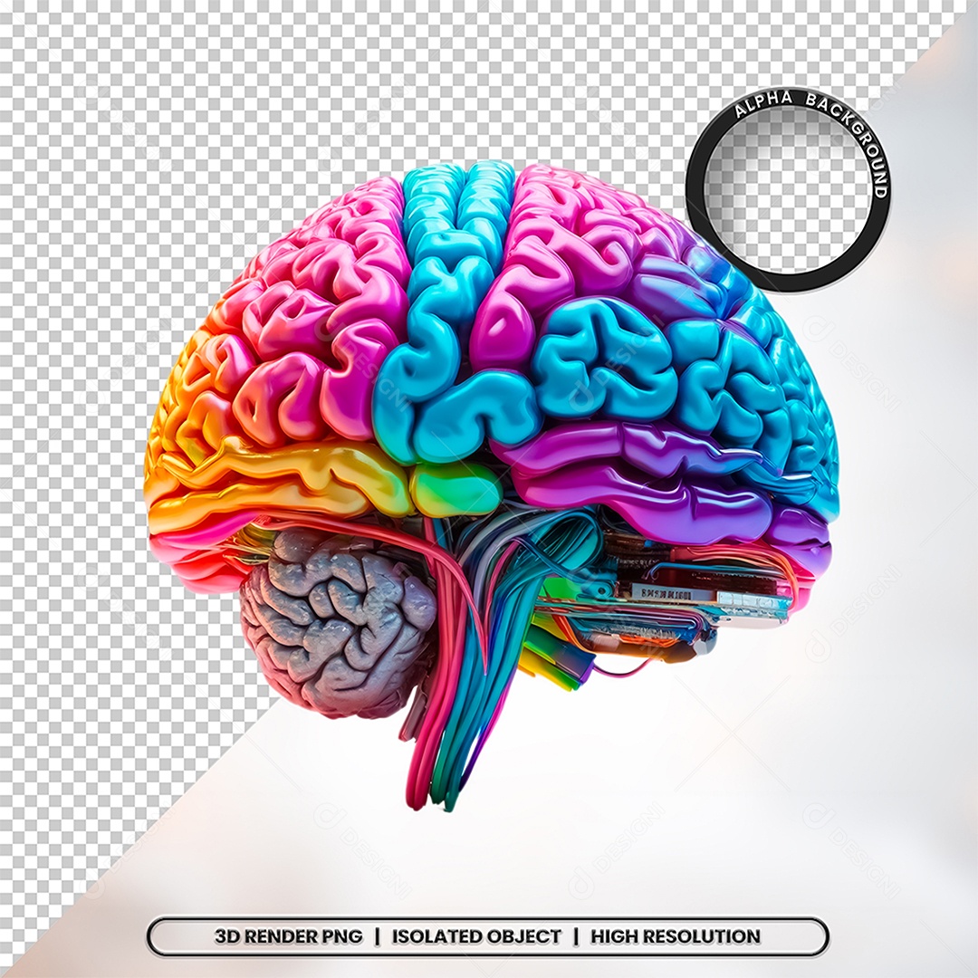 Elemento 3D Cerebro Para Composição PSD