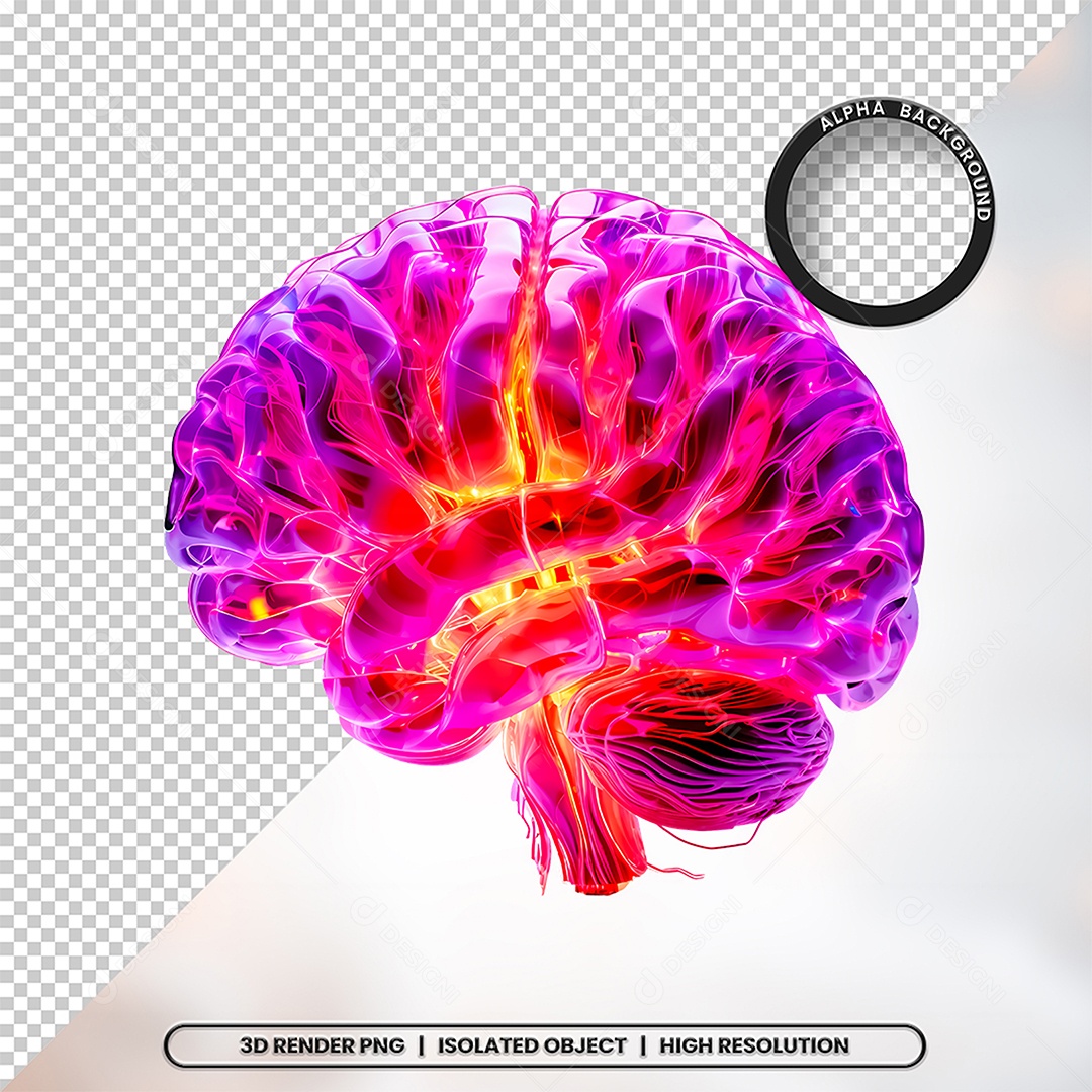 Elemento 3D Cerebro Para Composição PSD