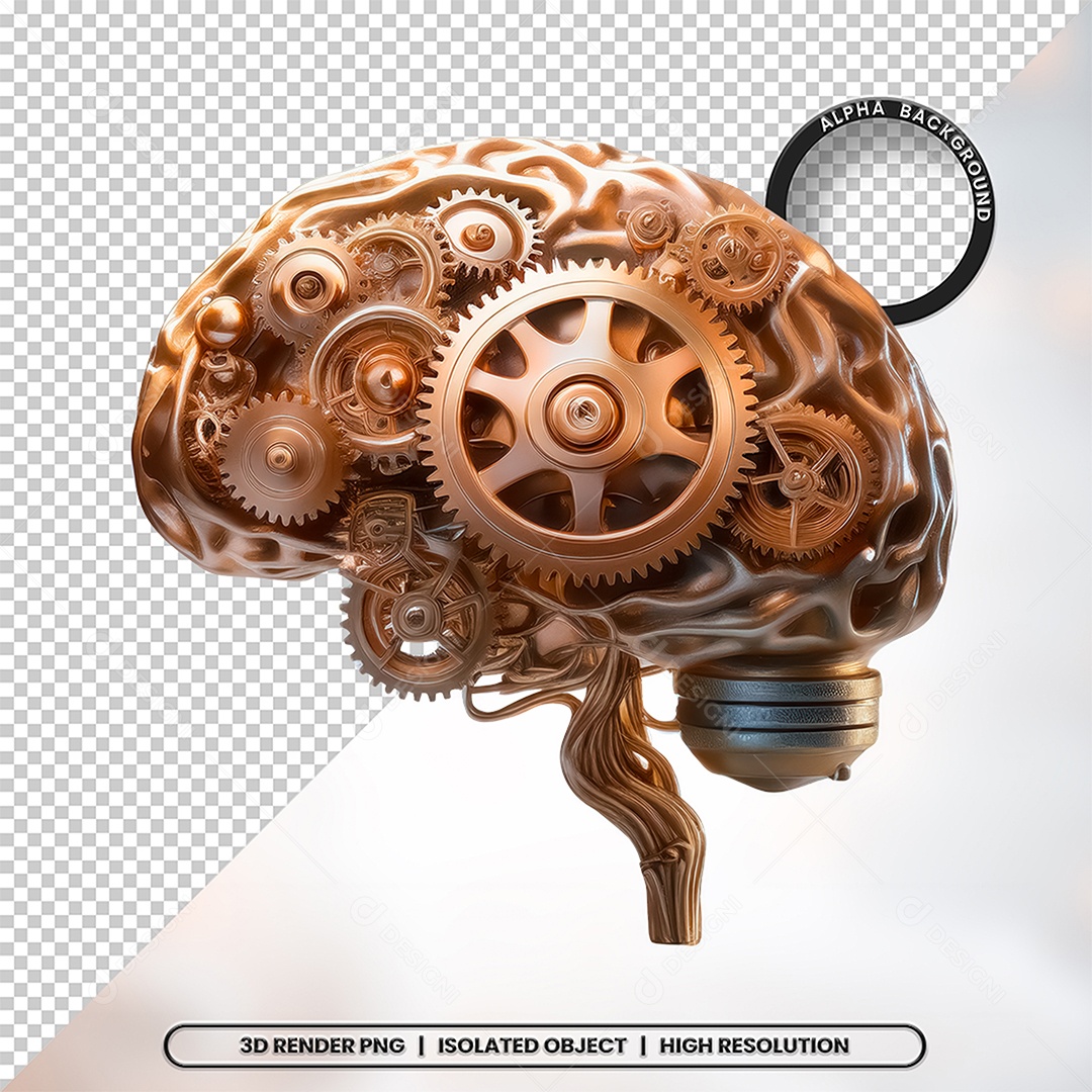 Elemento 3D Cerebro Para Composição PSD