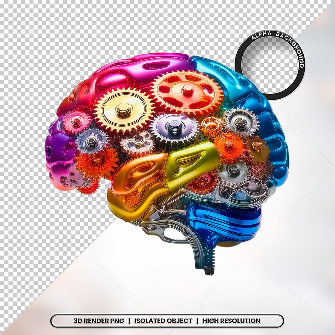 Elemento 3D Cerebro Para Composição PSD