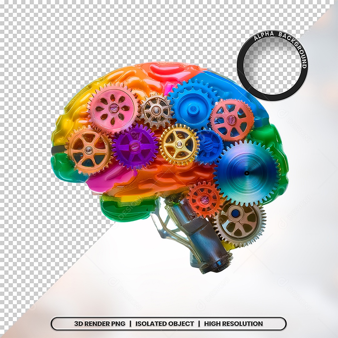 Elemento 3D Cerebro Para Composição PSD