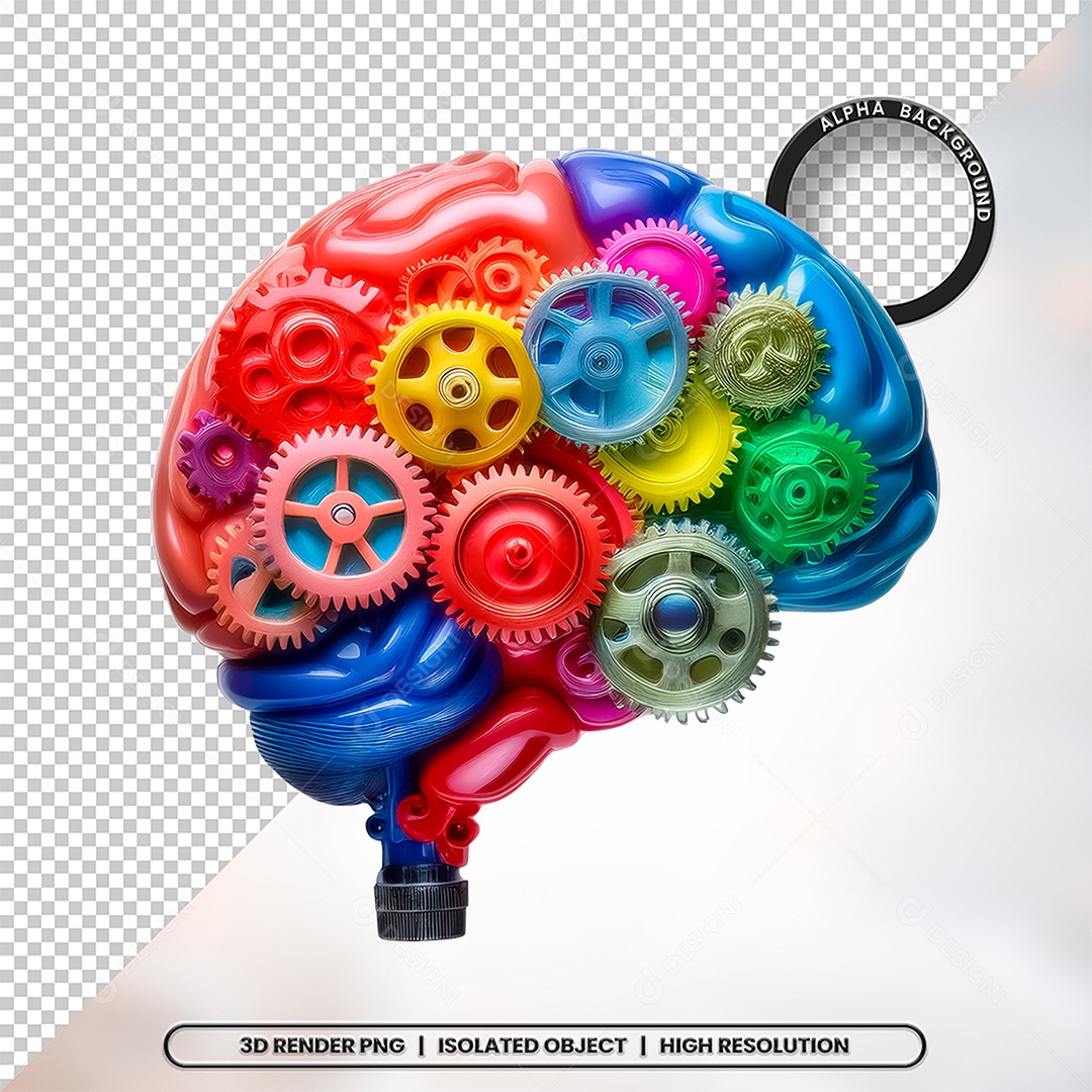 Elemento 3D Cerebro Para Composição PSD