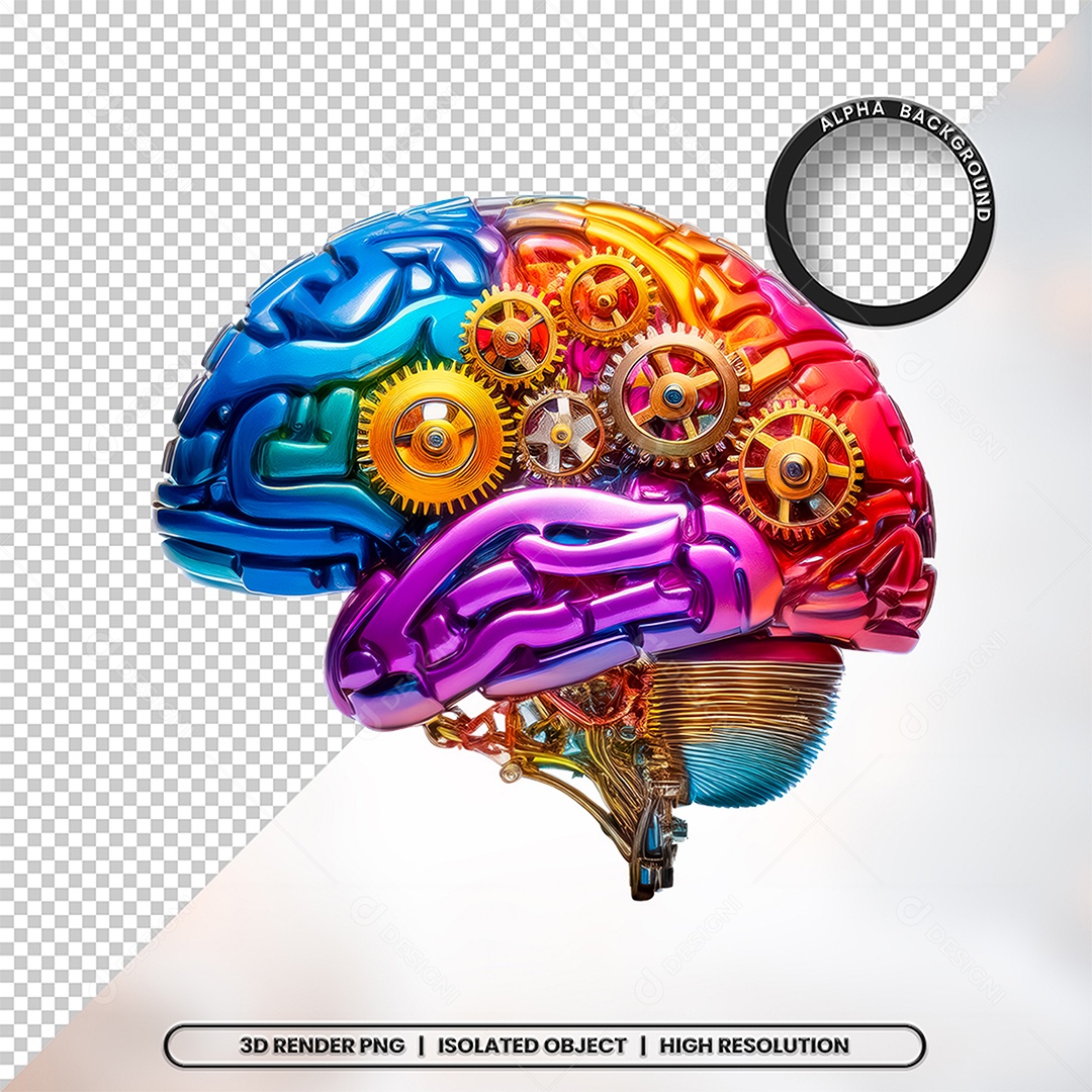 Elemento 3D Cerebro Para Composição PSD