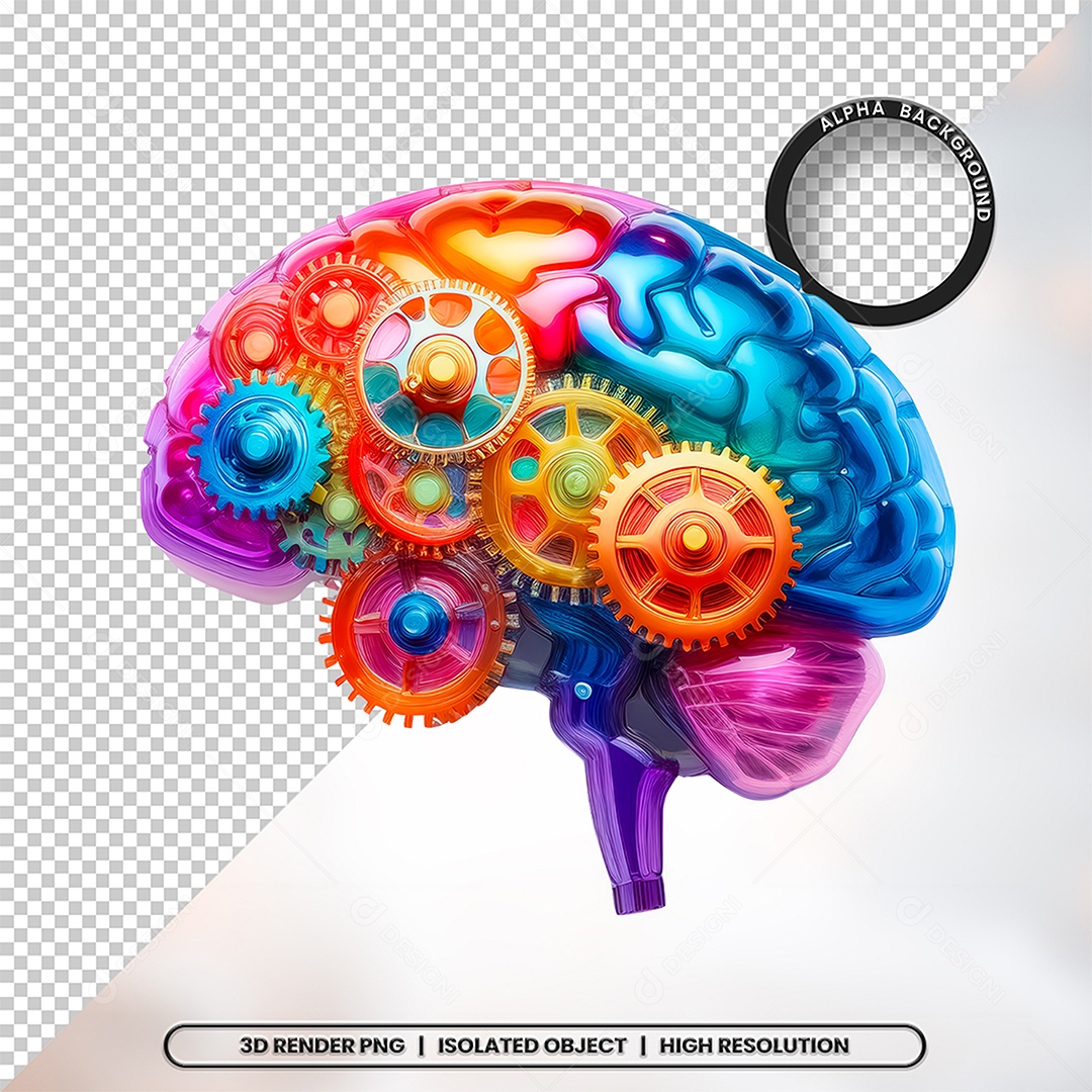 Elemento 3D Cerebro Para Composição PSD