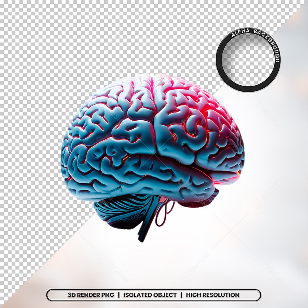 Elemento 3D Cerebro Para Composição PSD