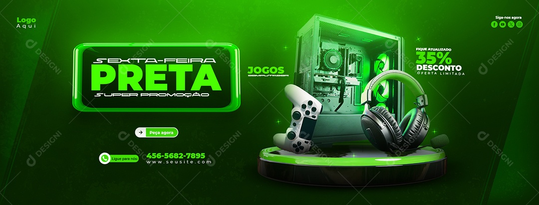 Banner Loja Eletrodomésticos Sexta Feira Preta Descontos Social Media PSD Editável