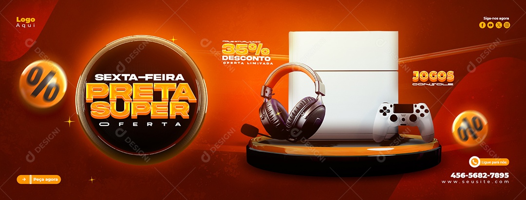 Banner Loja Eletrodomésticos Sexta Feira Preta Descontos Social Media PSD Editável