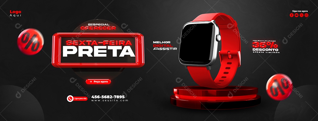 Banner Loja Eletrodomésticos Sexta Feira Preta Descontos Social Media PSD Editável