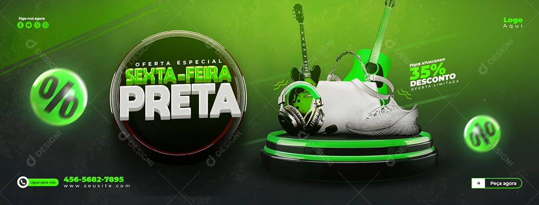 Banner Loja Eletrodomésticos Sexta Feira Preta Descontos Social Media PSD Editável