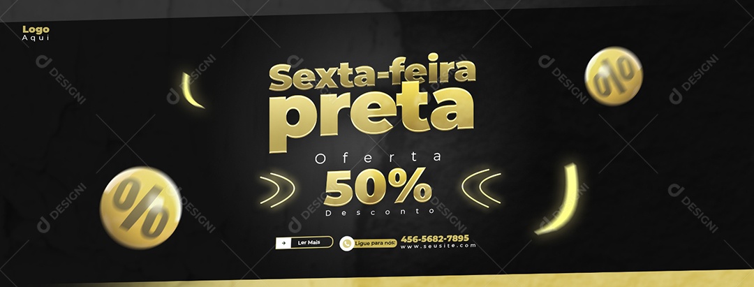 Banner Loja Eletrodomésticos Sexta Feira Preta Descontos 50% Social Media PSD Editável
