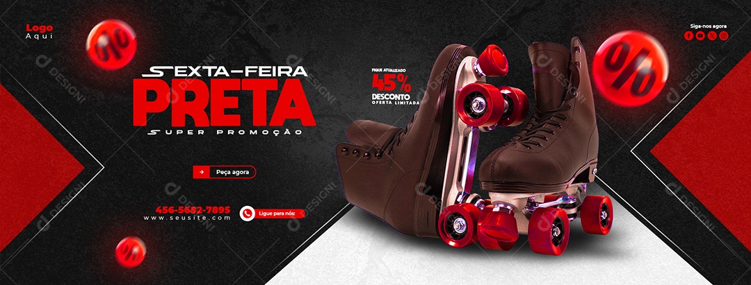 Banner Loja Eletrodomésticos Sexta Feira Preta Descontos Social Media PSD Editável