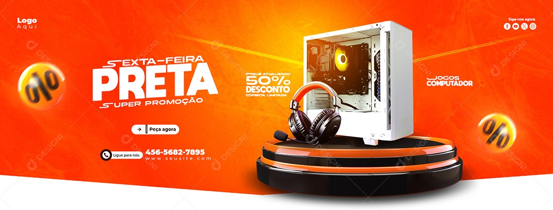 Banner Loja Eletrodomésticos Sexta Feira Preta Descontos Social Media PSD Editável