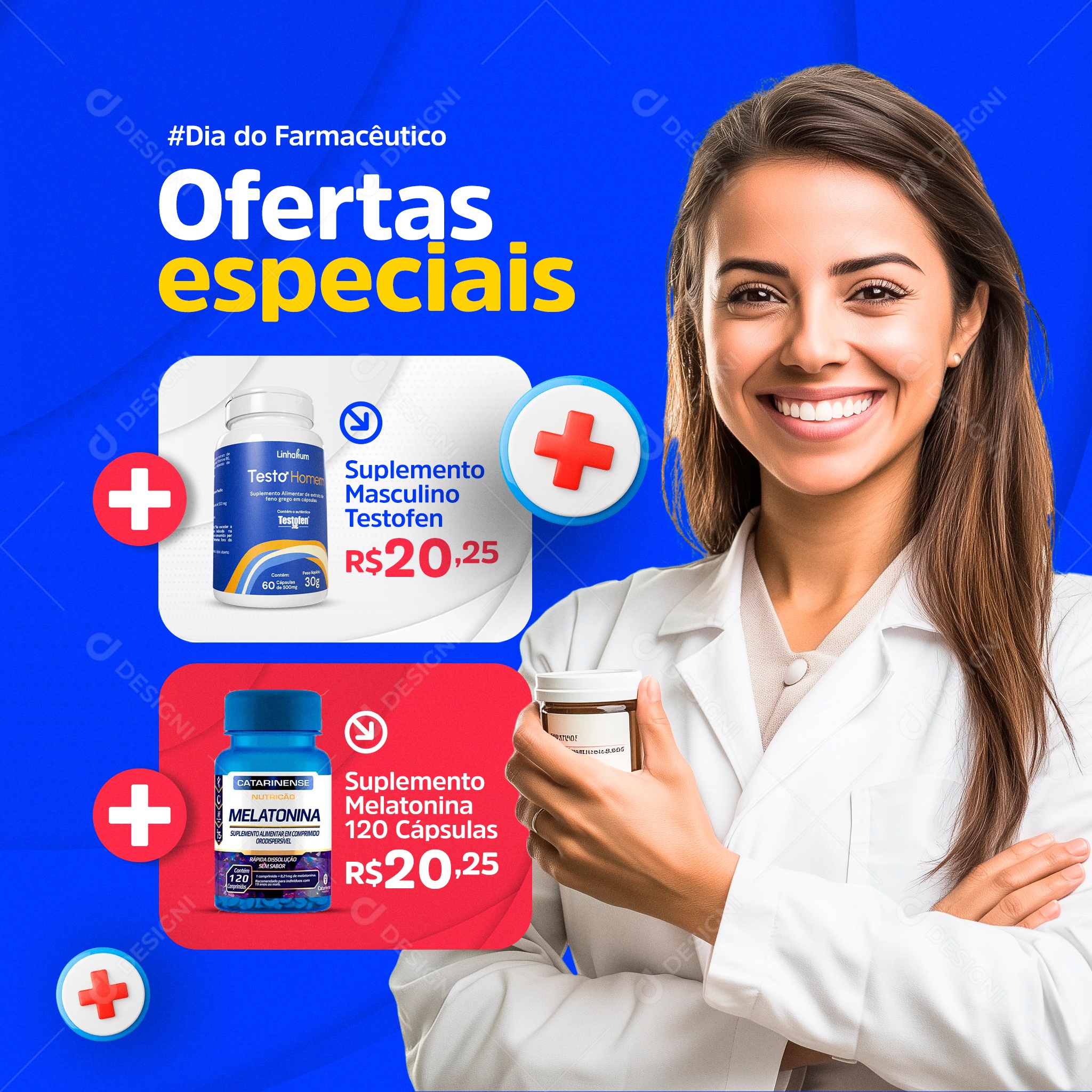 Dia do Farmacêutico 20 de Janeiro Parabéns Social Media PSD Editável