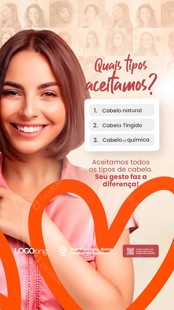 Story Ong Quais Tipos Aceitamos Social Media PSD Editável