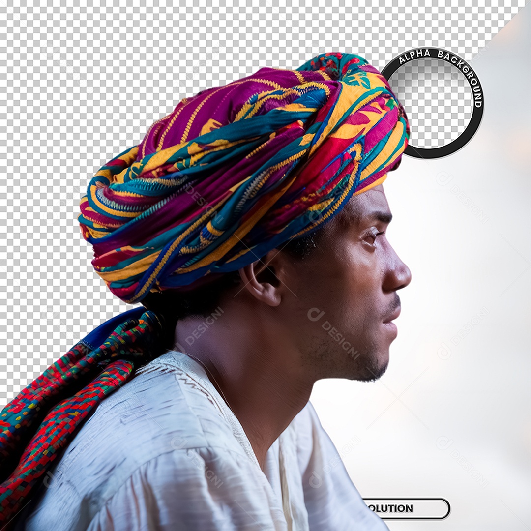 Personagem 3D Homen Negro Afro para Composição PSD