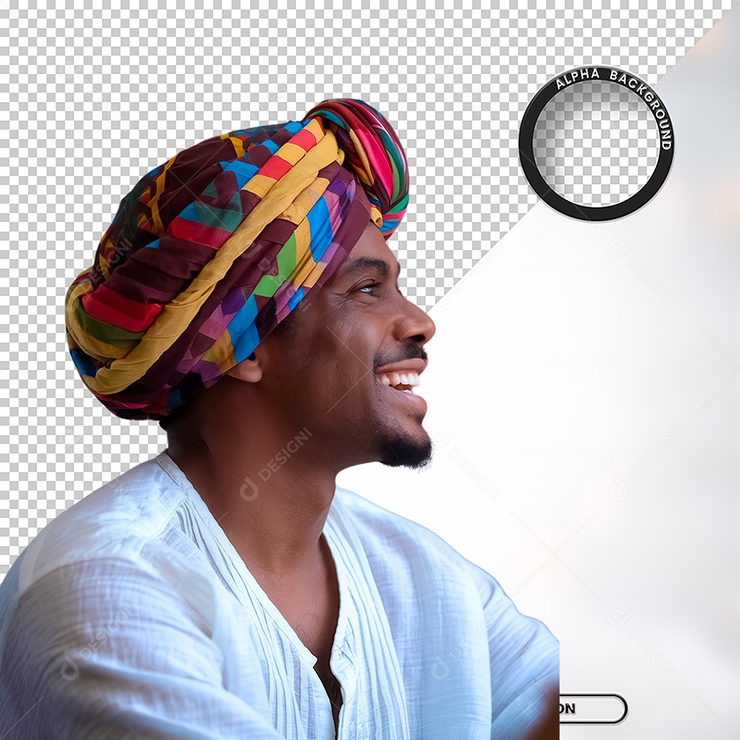 Personagem 3D Homen Negro Afro para Composição PSD