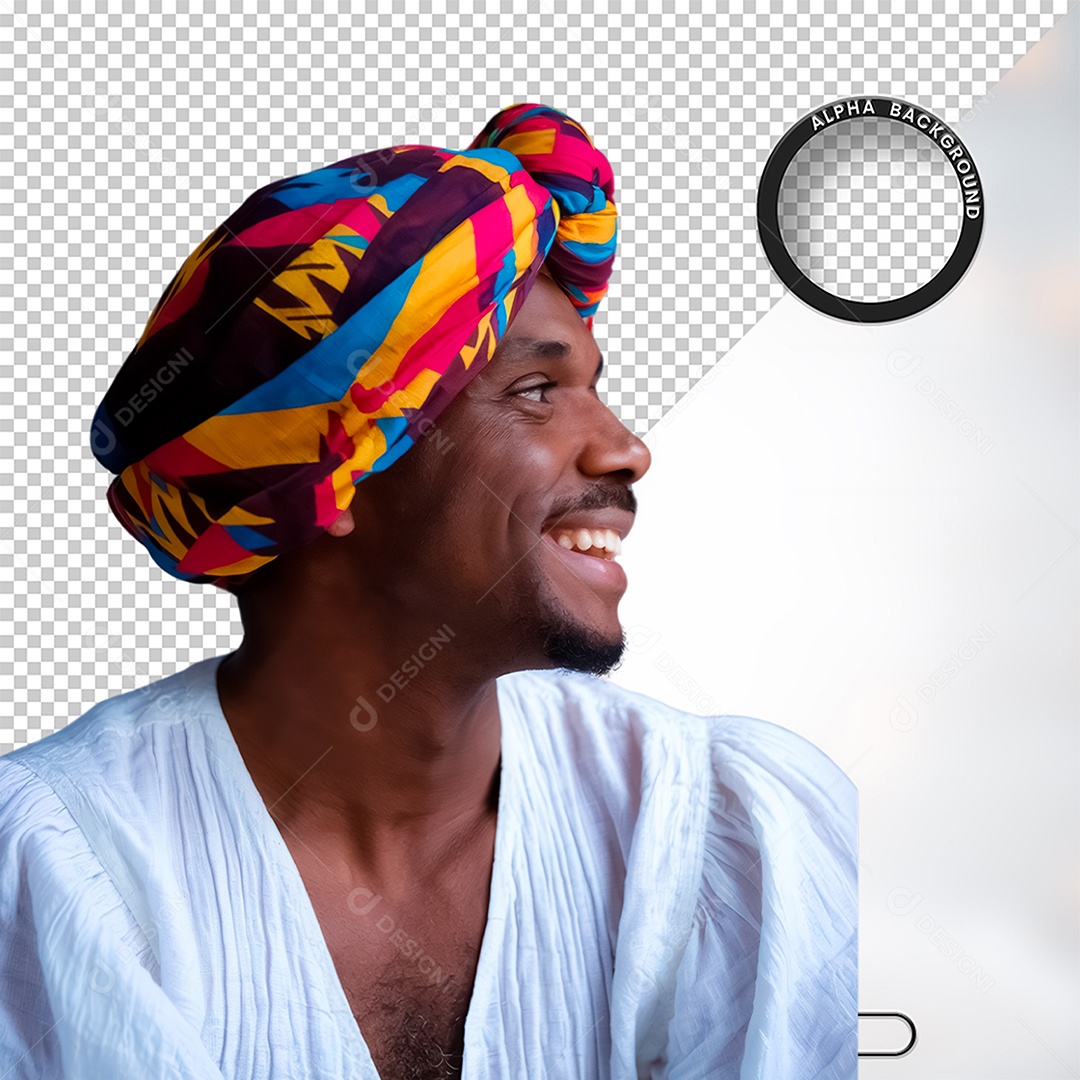 Personagem 3D Homen Negro Afro para Composição PSD