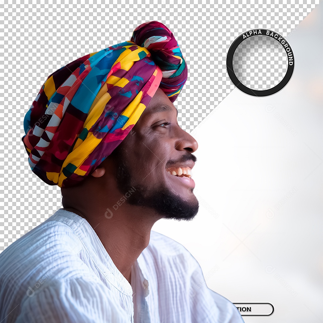 Personagem 3D Homen Negro Afro para Composição PSD