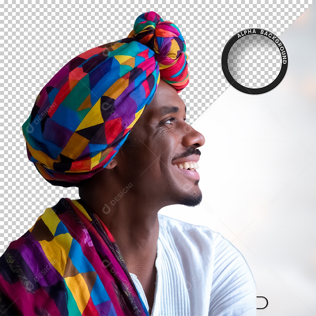 Personagem 3D Homen Negro Afro para Composição PSD
