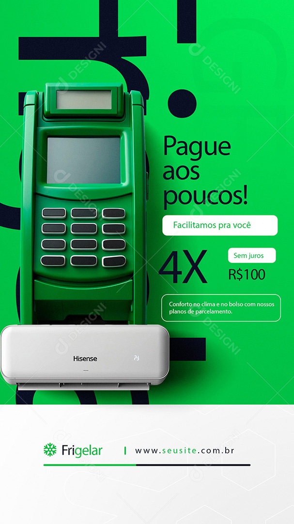 Story Ar Condicionado pague aos Poucos Social Media PSD Editável