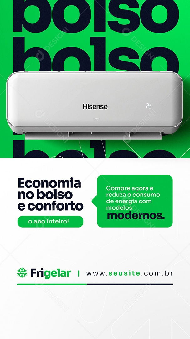 Story Ar Condicionado Economia no Bolso e Conforto Social Media PSD Editável