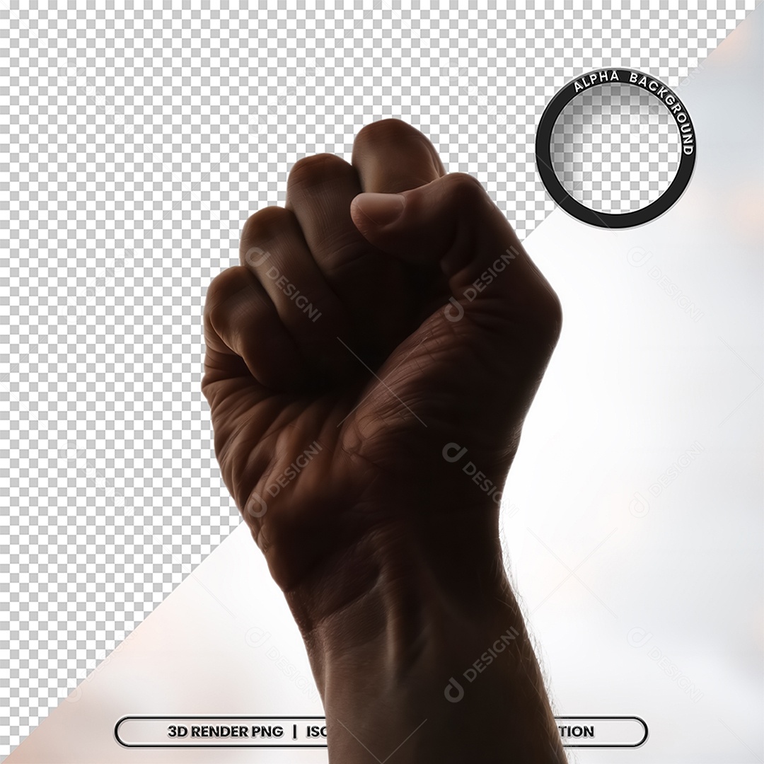 Mão Negra Pra Cima Dia da Consciência Negra 20 de Novembro PNG Transparente