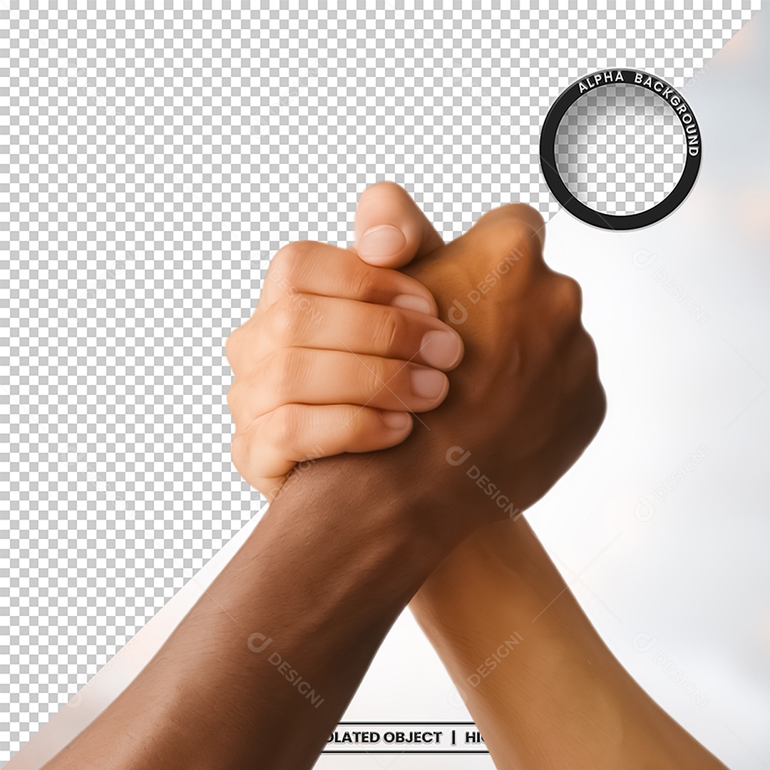 Aperto de Mãos Elemento 3D para Composição PSD