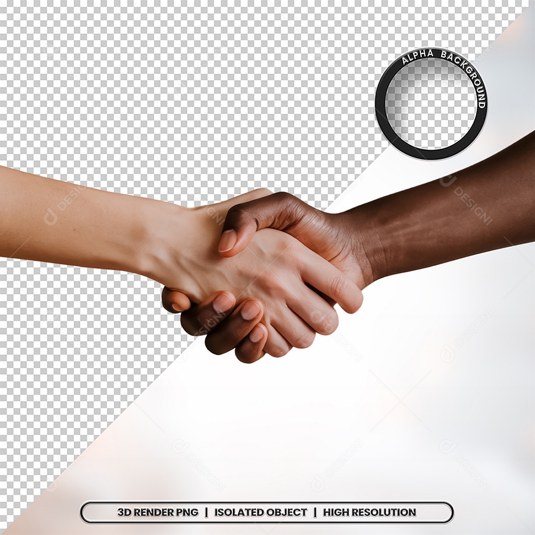 Aperto de Mãos Elemento 3D para Composição PSD