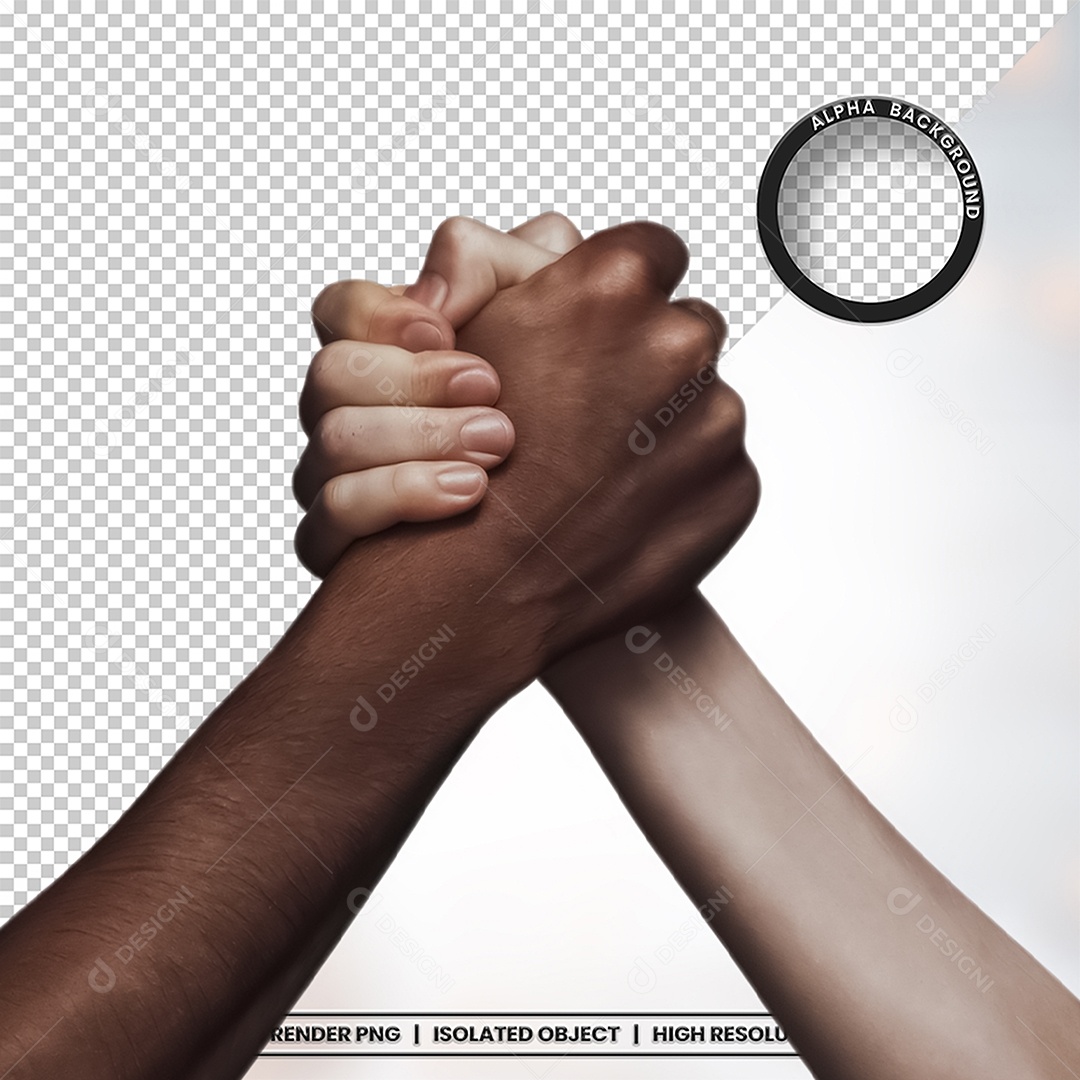 Aperto de Mãos Elemento 3D para Composição PSD