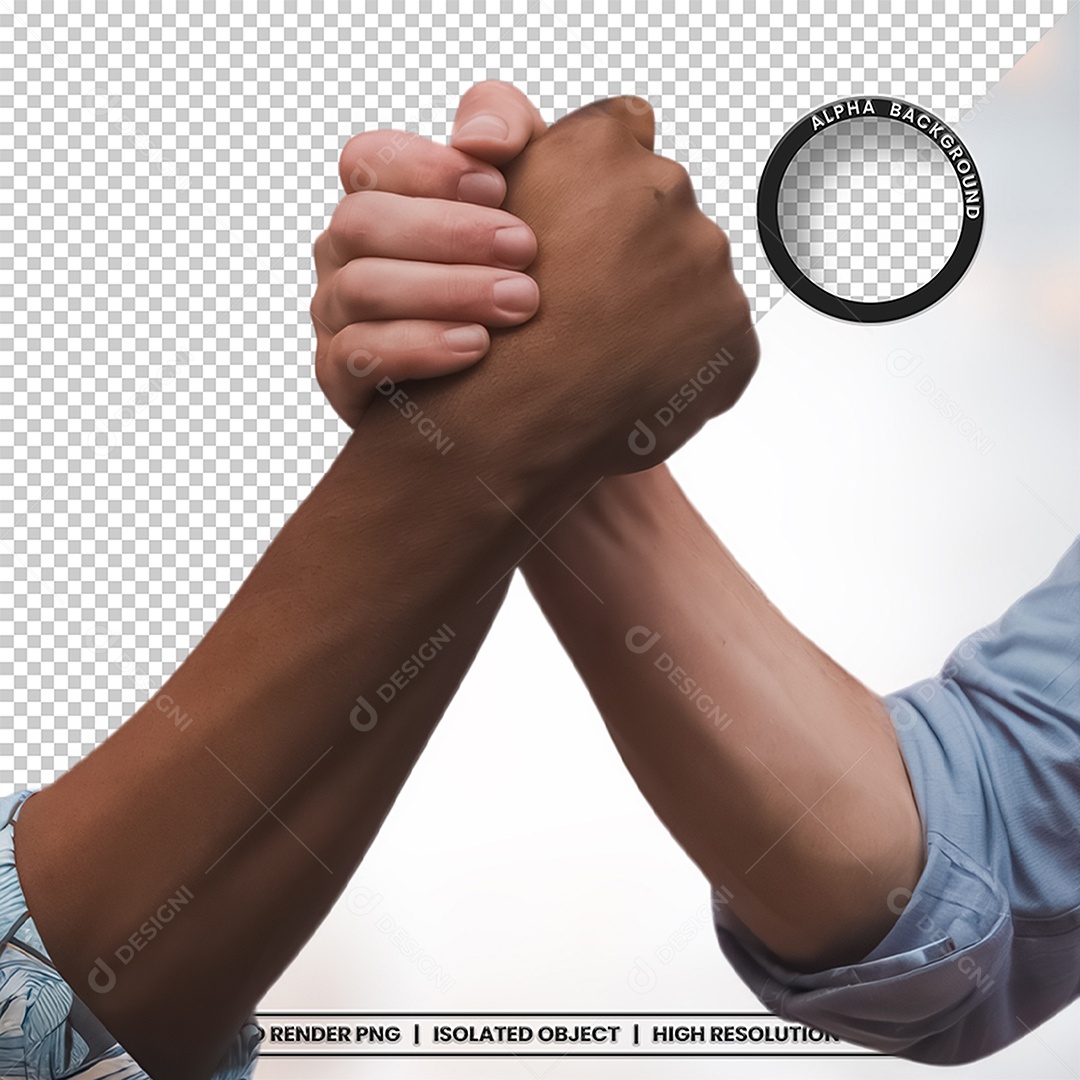 Aperto de Mãos Elemento 3D para Composição PSD
