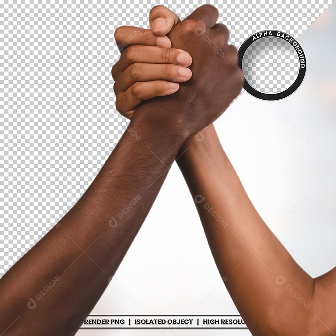 Aperto de Mãos Elemento 3D para Composição PSD