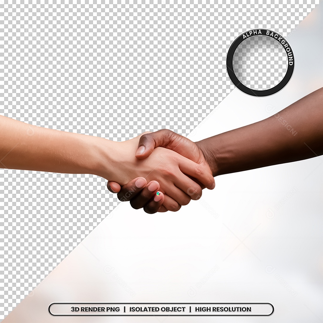 Aperto de Mãos Elemento 3D para Composição PSD