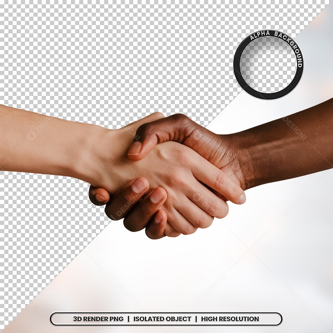 Aperto de Mãos Elemento 3D para Composição PSD