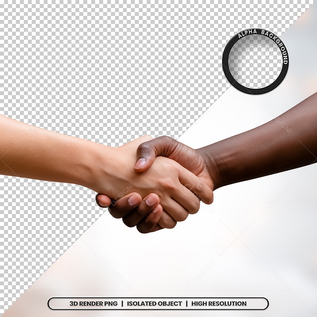 Aperto de Mãos Elemento 3D para Composição PSD