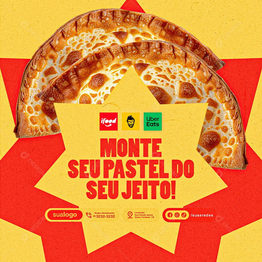 Pastelaria Monte seu Pastel Seu Jeito Social Media PSD Editável