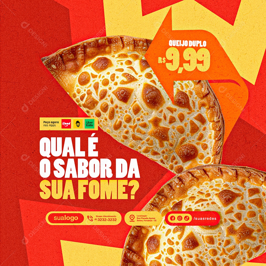 Pastelaria Qual é o Sabor da Sua Fome Social Media PSD Editável