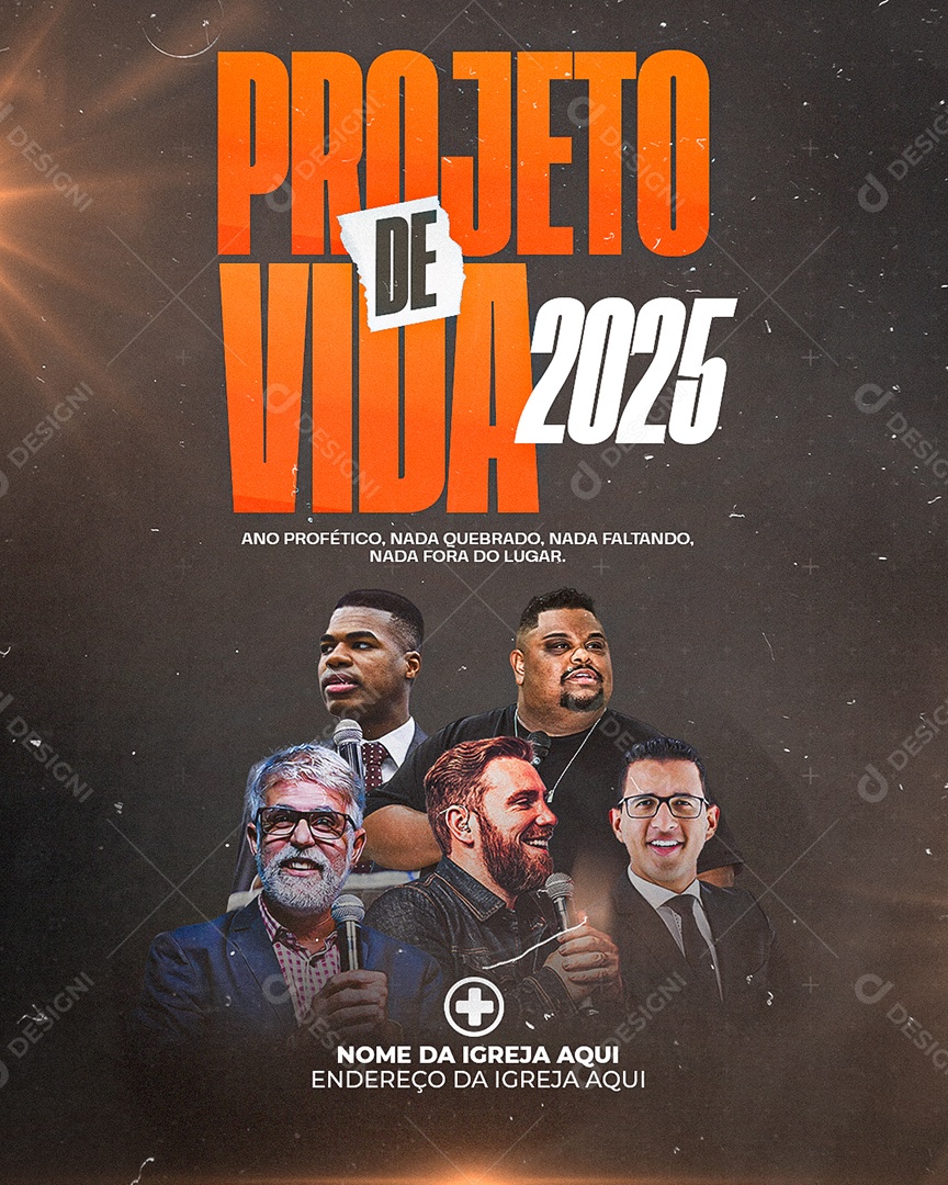 Flyer Gospel Projeto de Virada Social Media PSD Editável