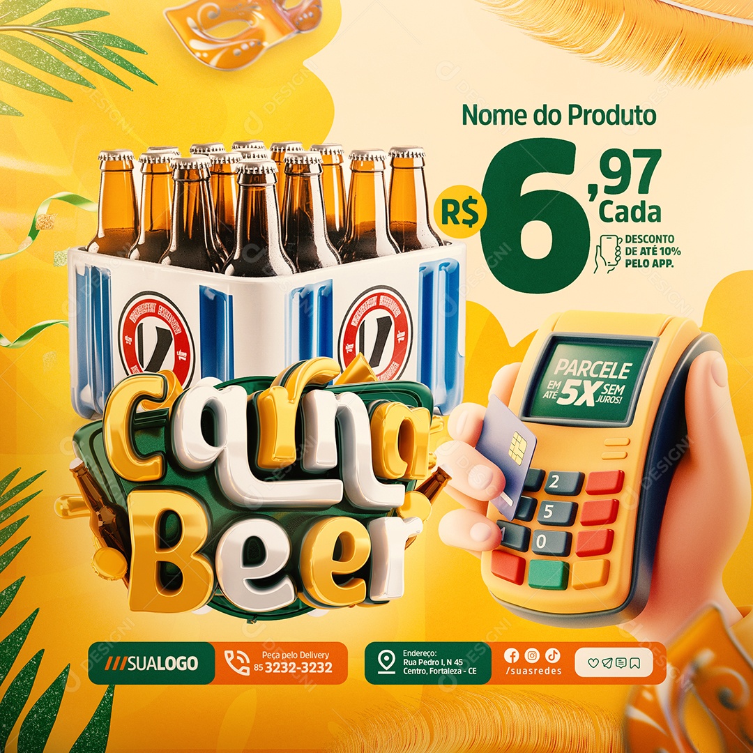 Cervejaria Carna Beer Parcele em Até 5x Sem Juros Social Media PSD Editável