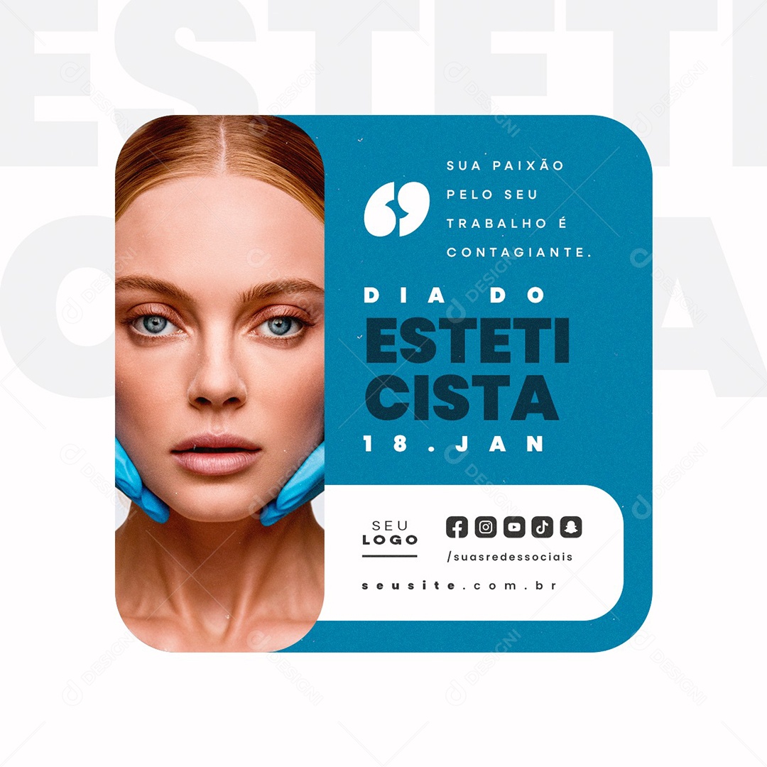 Dia do Esteticista 18 de Janeiro Social Media PSD Editável