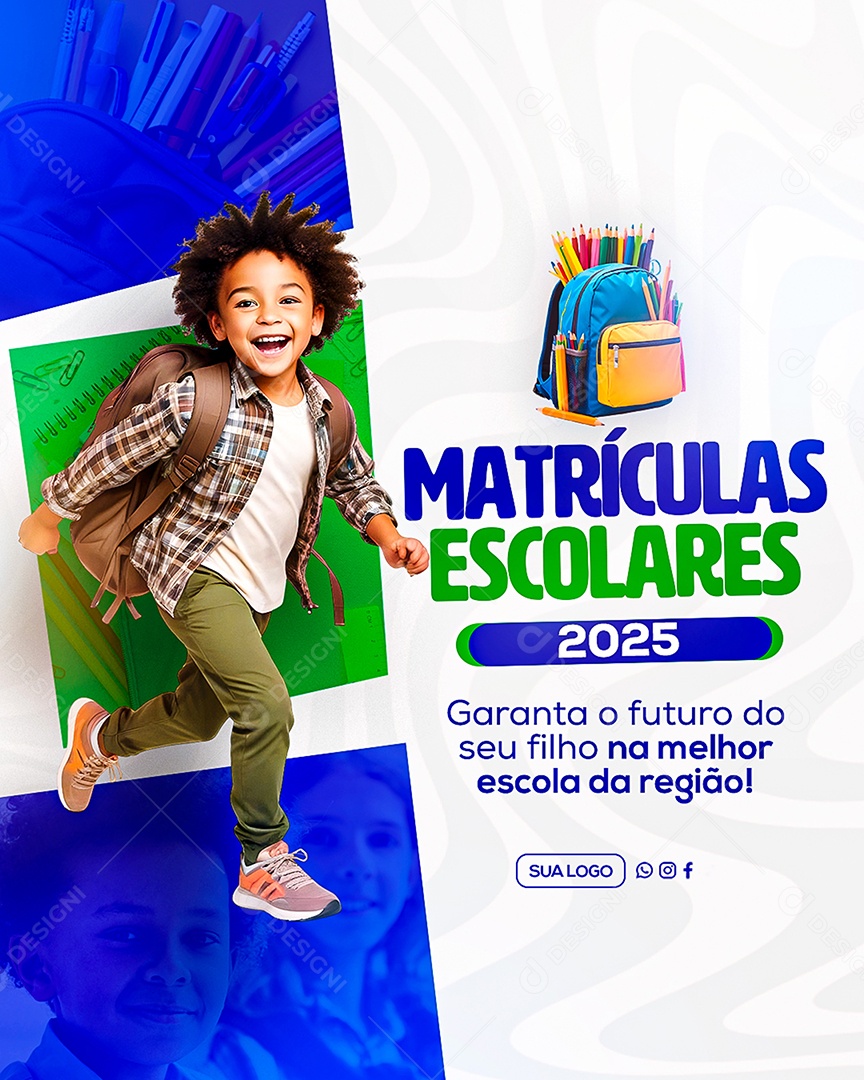 Matriculas Escolares Abertas 2025 Social Media PSD Editável