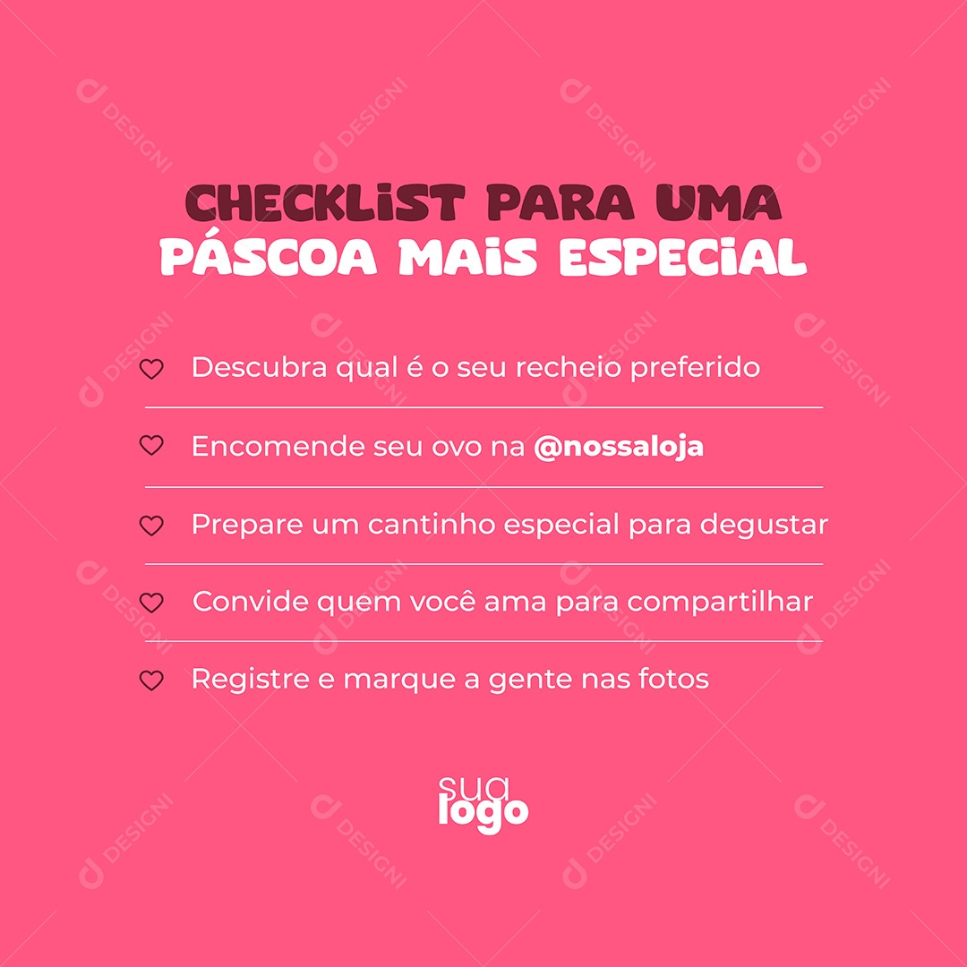 Checklist Para Uma Páscoa Mais Especial Social Media PSD Editável
