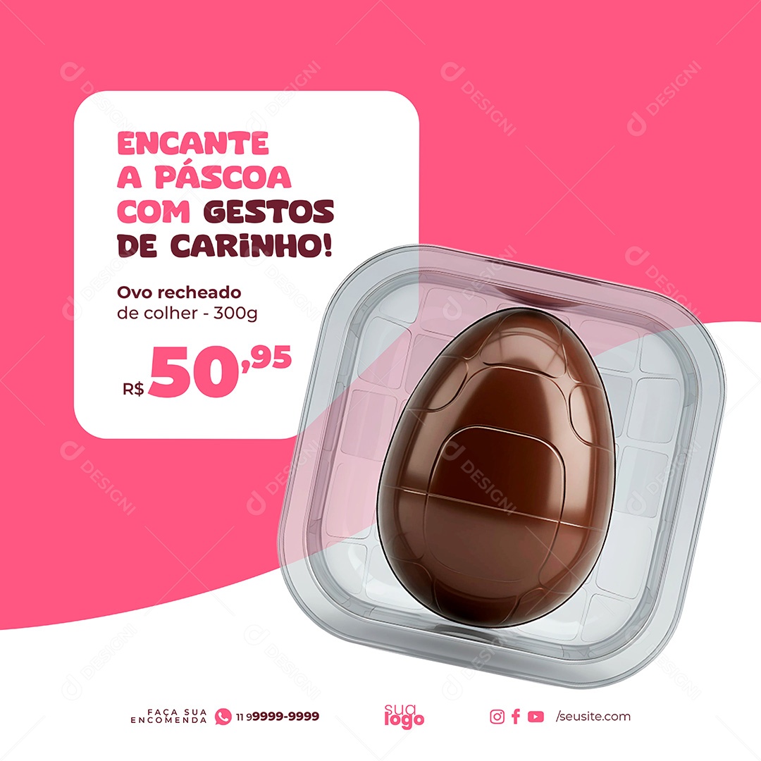 Encante a Páscoa Com Gestos de Carinho Social Media PSD Editável